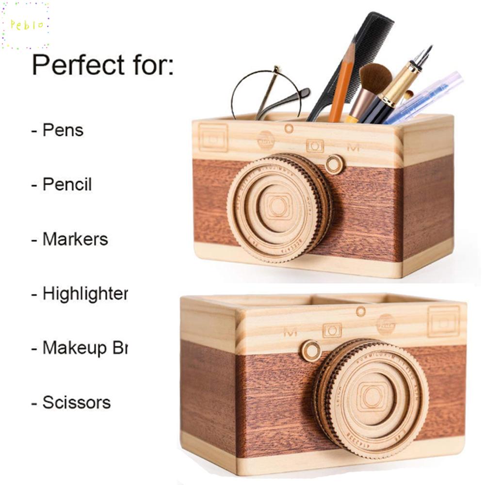Wooden Desk Storage & Pen Holder