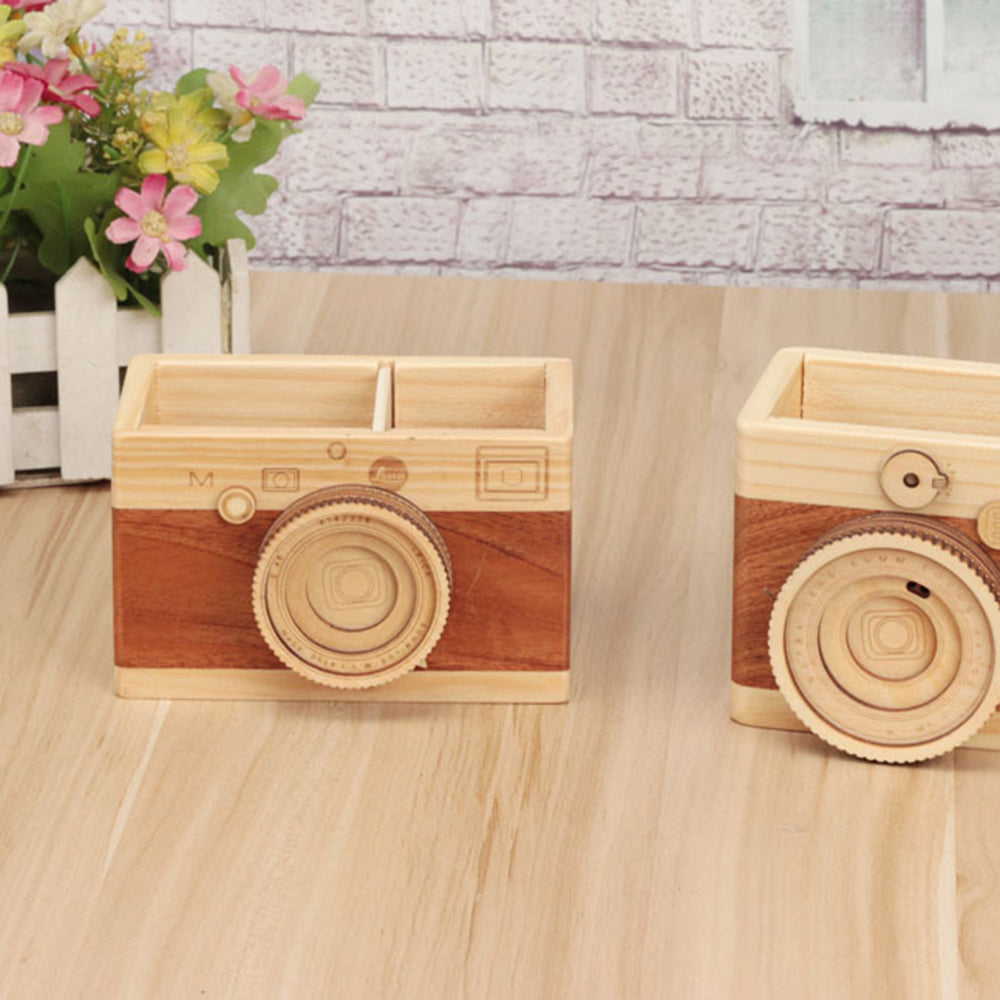 Wooden Desk Storage & Pen Holder