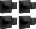 4 Pack Matte Black Square Stainless Steel Towel Hooks