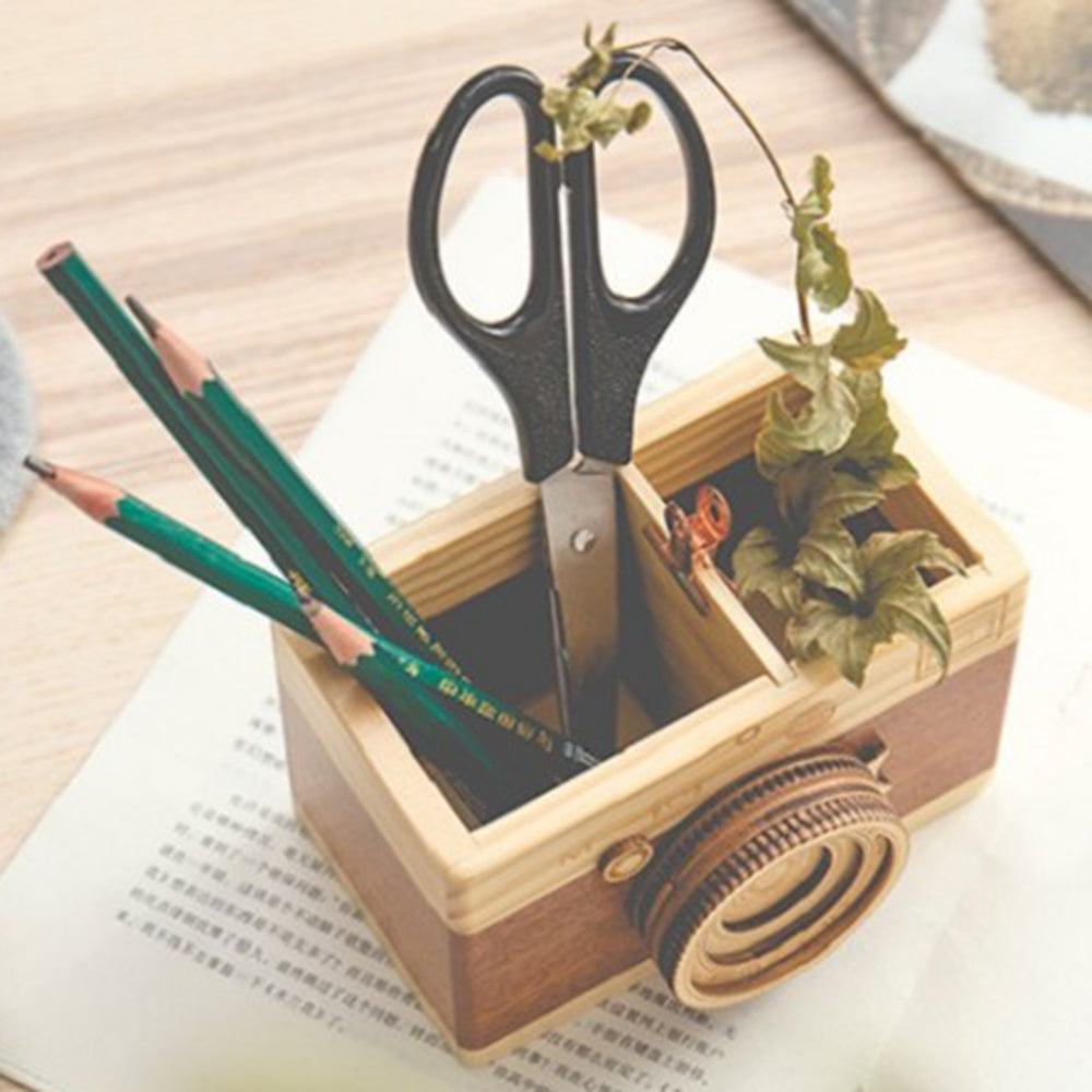 Wooden Desk Storage & Pen Holder