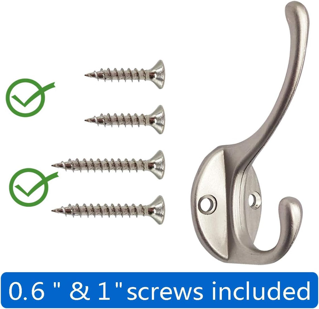 30 Pack Silver Retro Double Wall Mount Coat Hooks