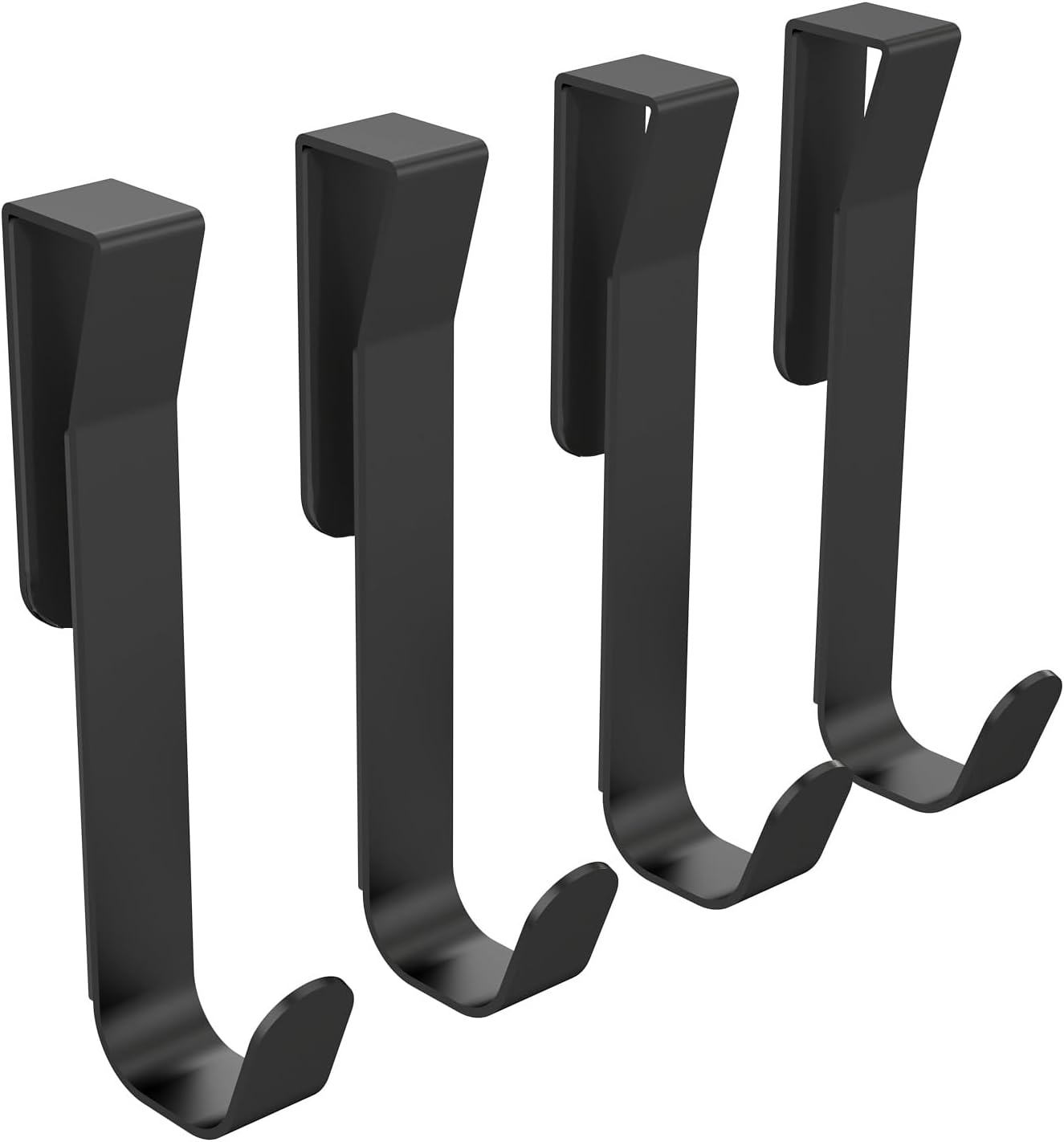 4 Pack Matte Black Stainless Steel Glass Shower Door Hooks