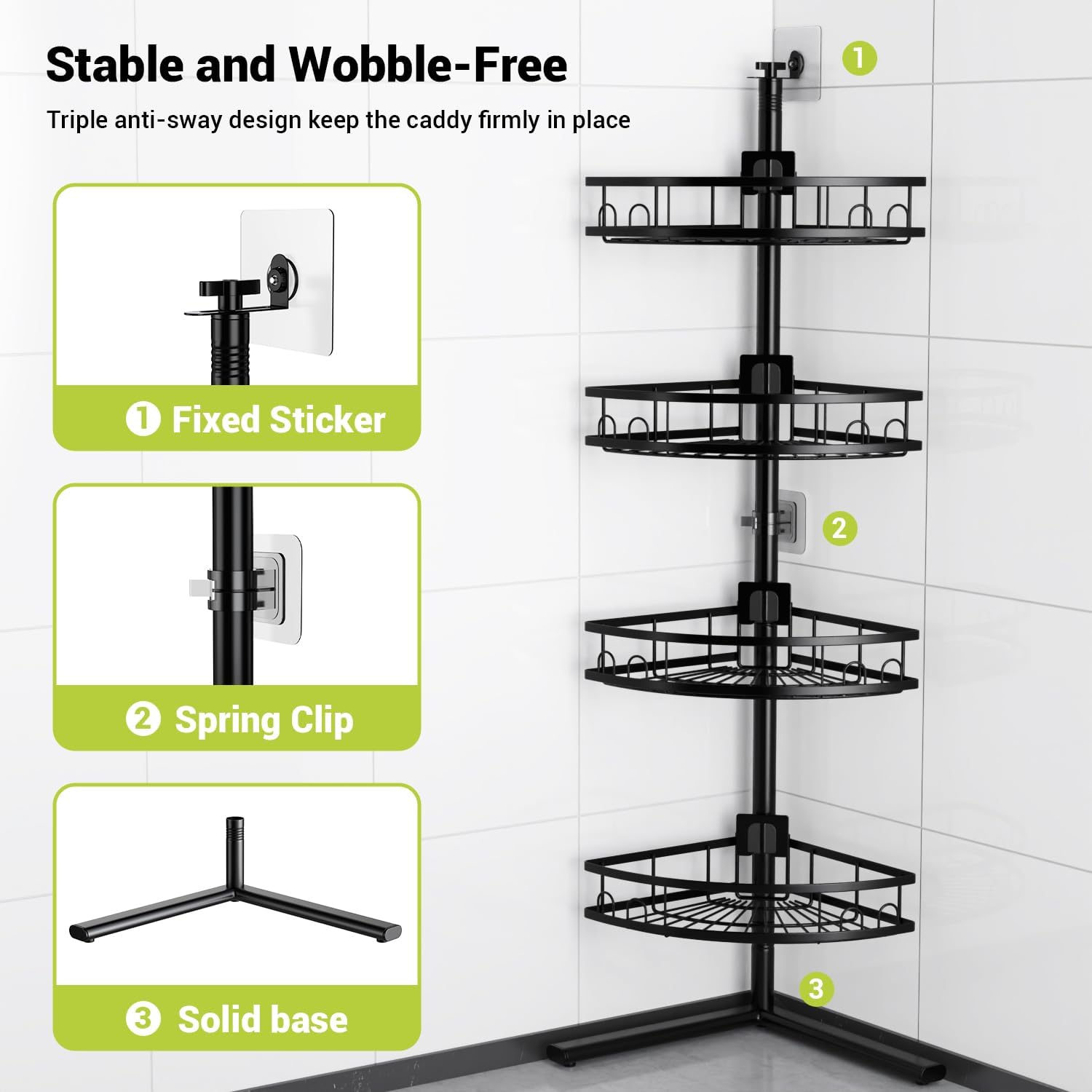4-Tier Standing Corner Shower Caddy