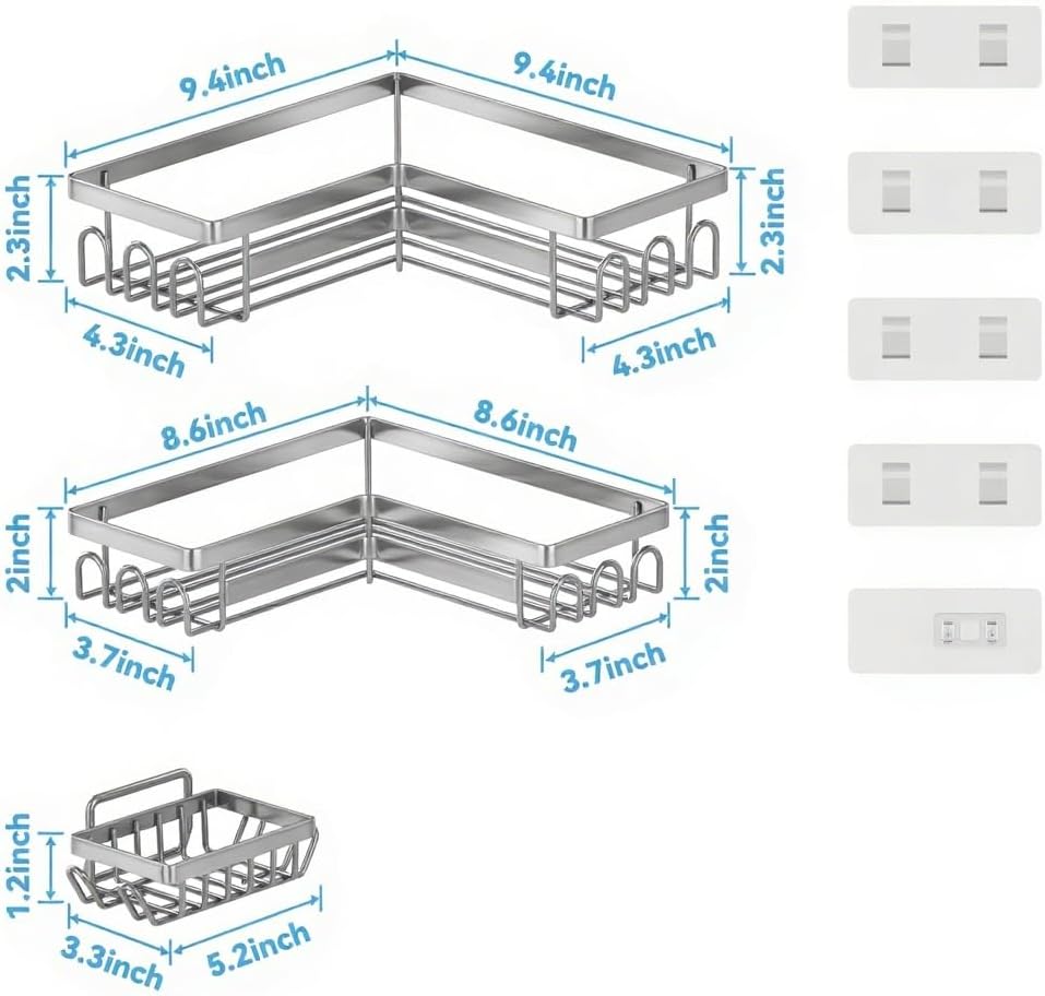 No Drill Stainless Shower Caddy