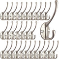 30 Pack Silver Retro Double Wall Mount Coat Hooks