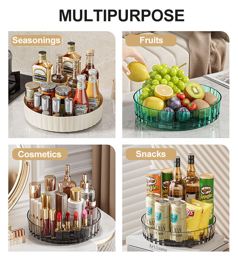 Transparent 360° Rotating Spice Storage Tray