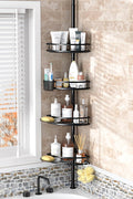 4-Tier Adjustable Corner Pole Shower Caddy
