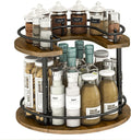 2 Tier Round Adjustable Lazy Susan Spice Rack
