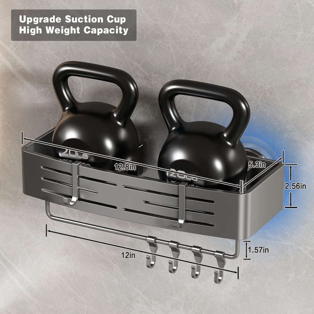 Gray Suction Cup Shower Caddy 2 Pack