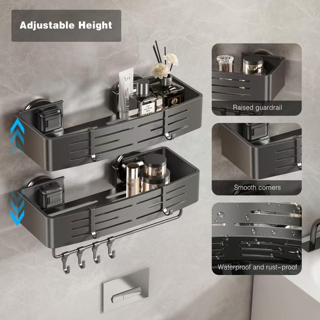 Gray Suction Cup Shower Caddy 2 Pack