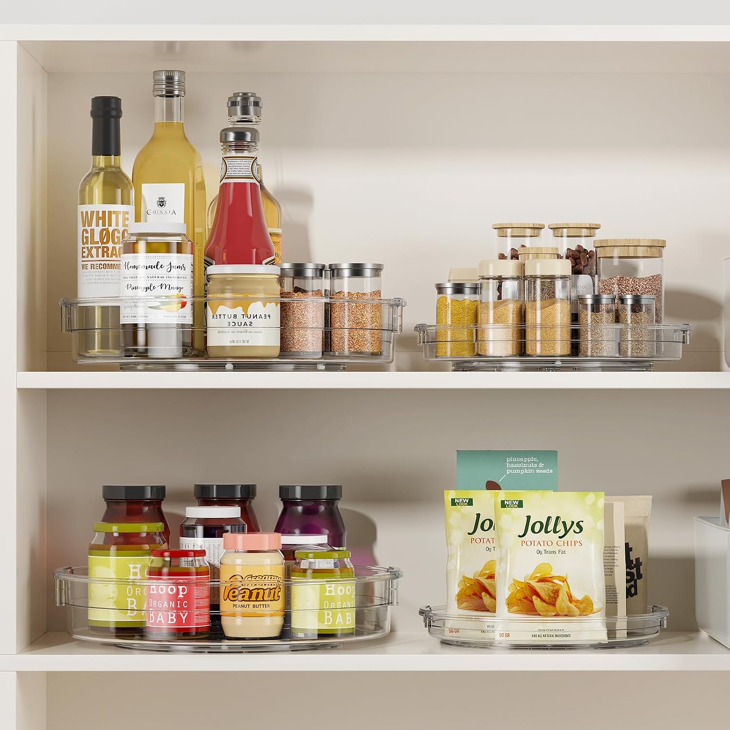 3 Pack Multi Size Rotating Lazy Susan Organizer