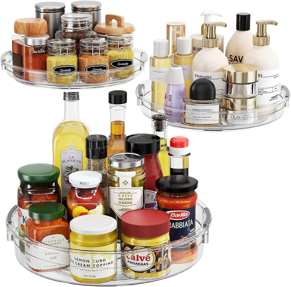 3 Pack Multi Size Rotating Lazy Susan Organizer