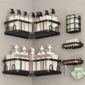 Black No Drill Corner Shower Caddy