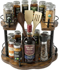 12 Inch Adjustable Wood 2-Tier Lazy Susan Spice Rack