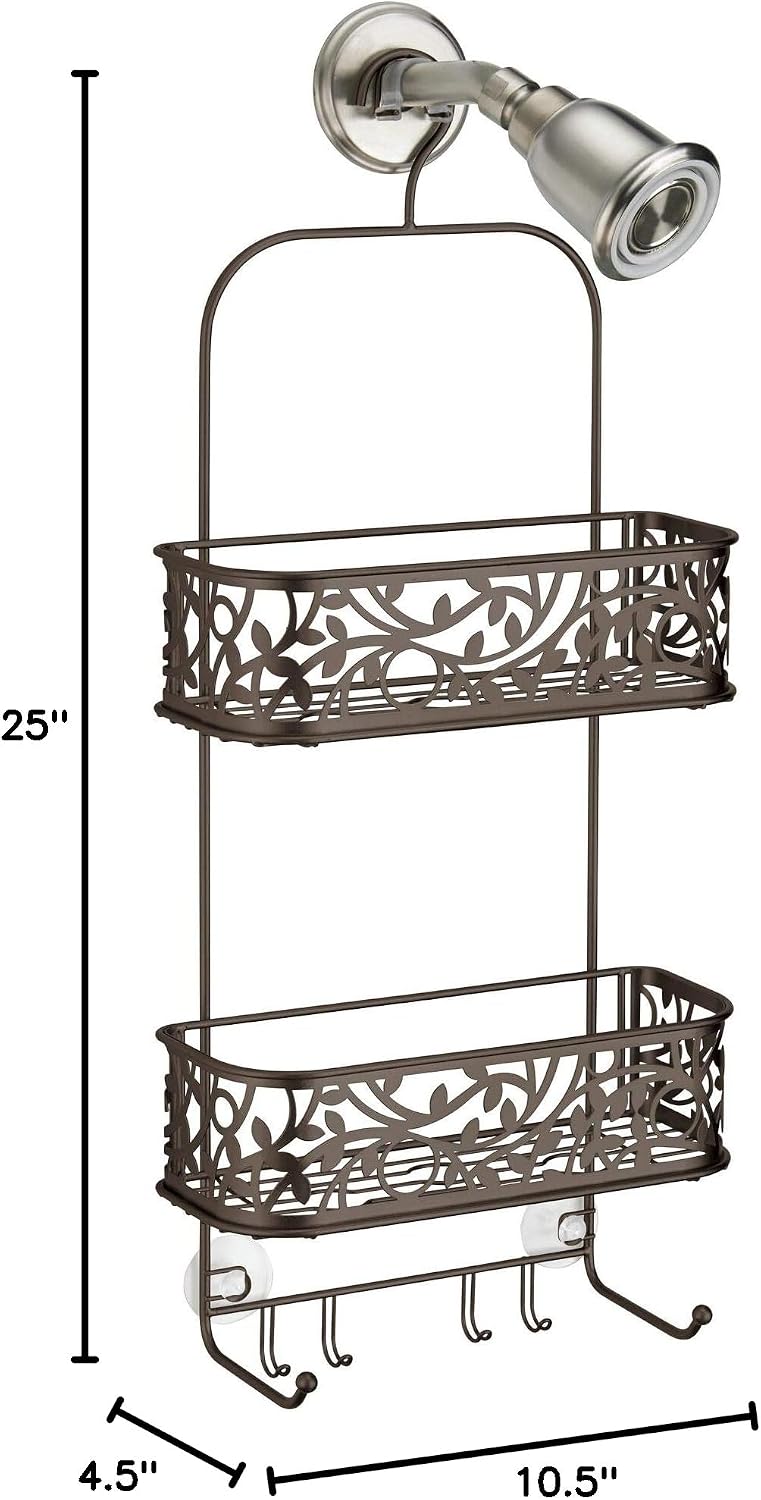 Vine Metal Wire Hanging Shower Caddy with Hooks