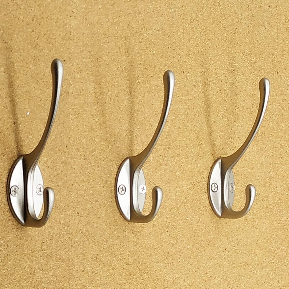 30 Pack Silver Retro Double Wall Mount Coat Hooks