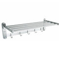 SUS304 Stainless Steel Foldable Wall Mount Towel Rack with Hooks