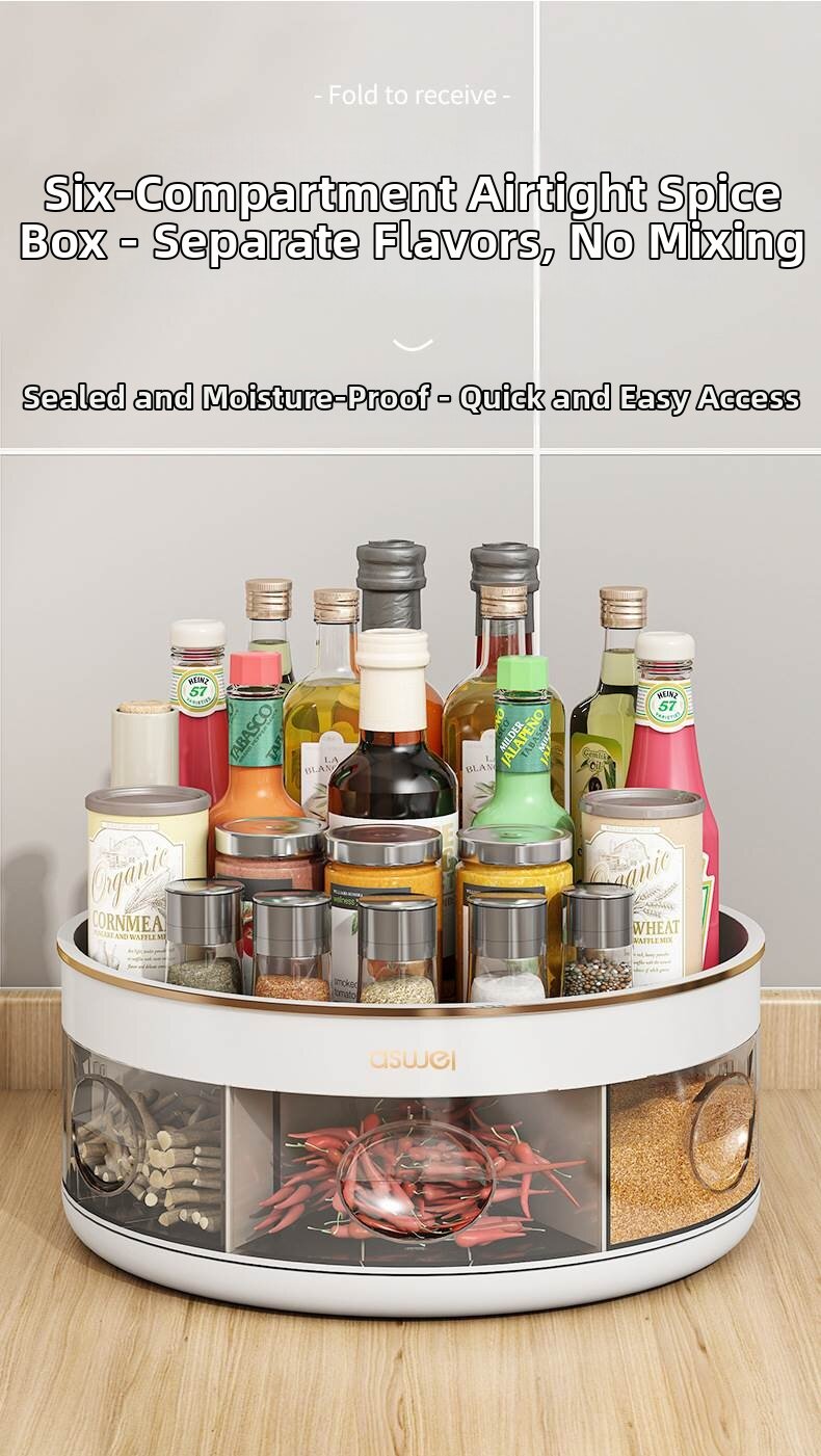 Rotatable Multiple-compartment Spice Rack
