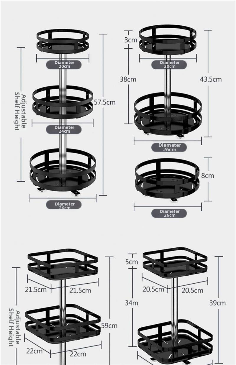 Rotatable Spice Organizer Rack Multi-function
