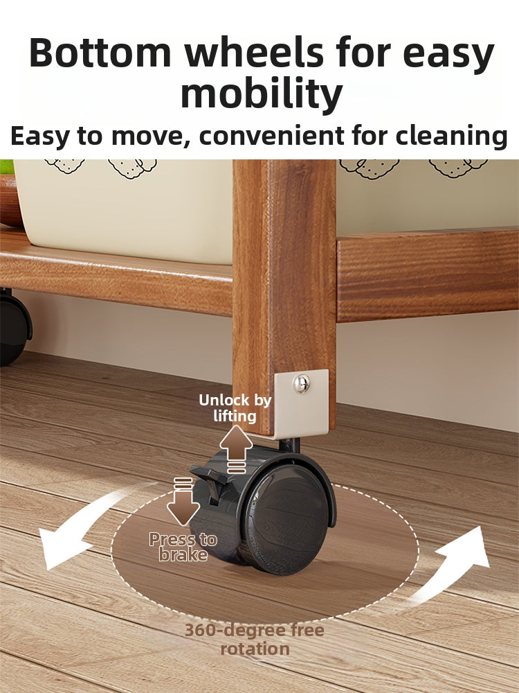 Home Wooden Multi-layer Pot Storage Trolley