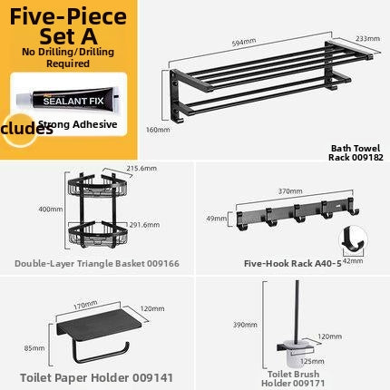 No Drill Space Aluminum Towel Rack