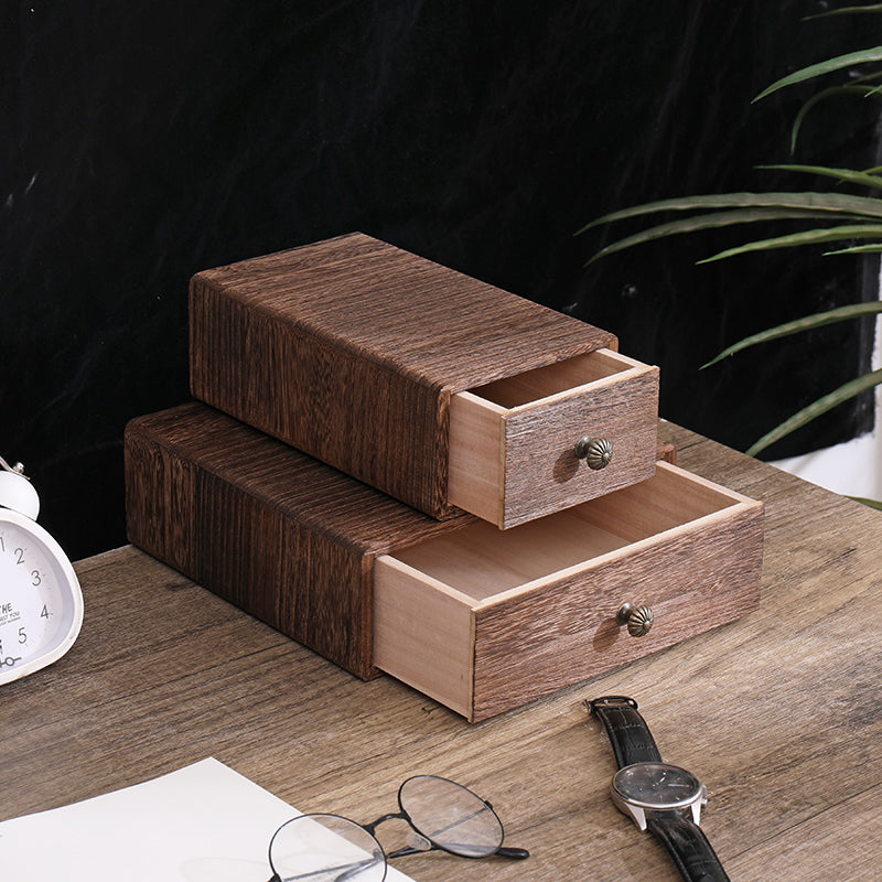 Wooden Square Desktop Storage Box