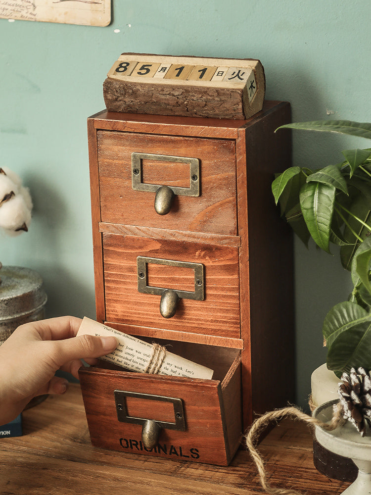 Vintage Wooden Multi-layer Jewelry Organizer Drawer