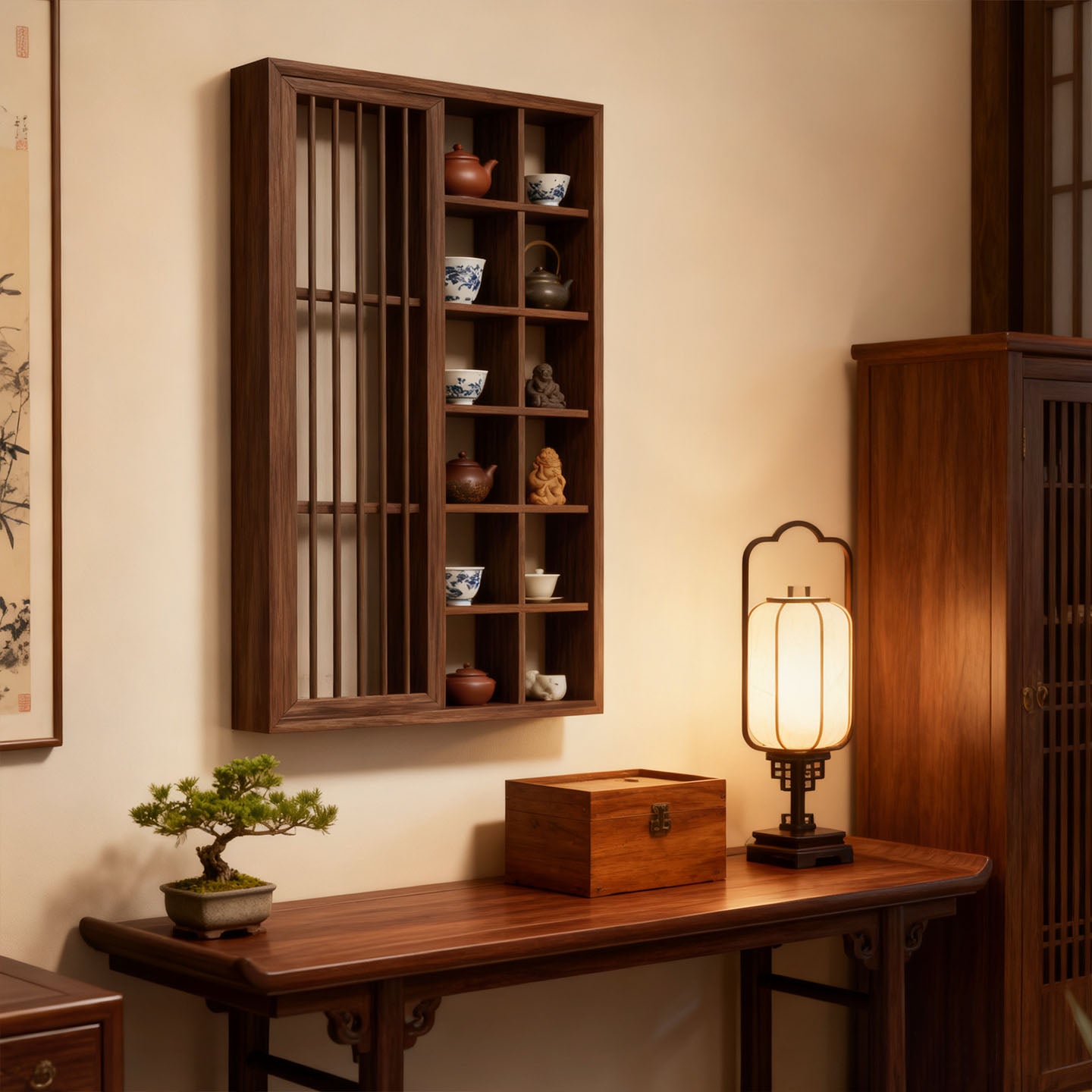 Solid Wood Chinese Display Shelf
