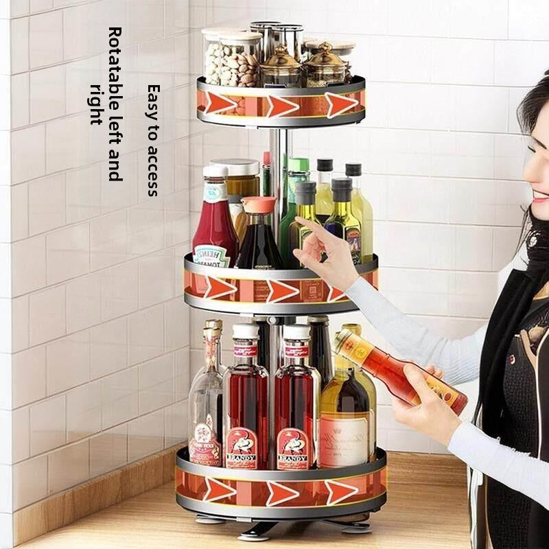 Rotatable Spice Organizer Rack Multi-function