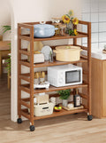 Home Wooden Multi-layer Pot Storage Trolley