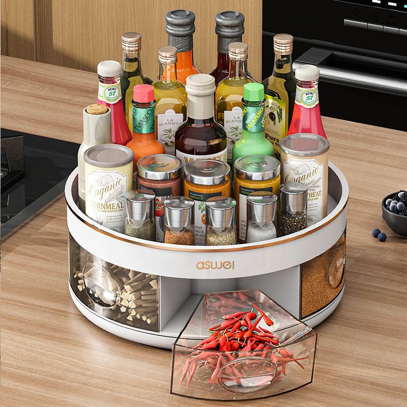 Rotatable Multiple-compartment Spice Rack