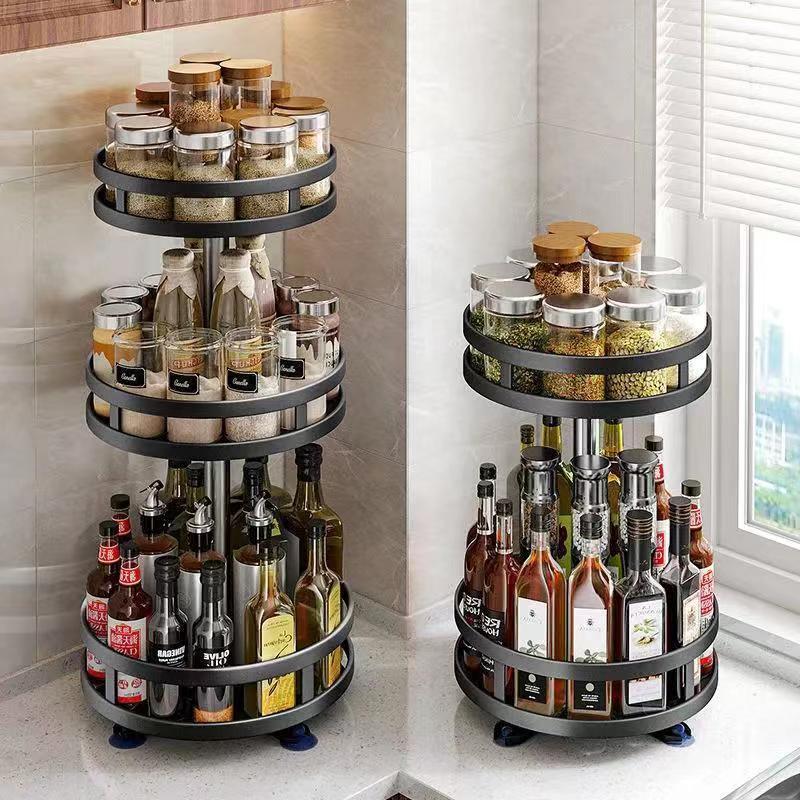 Rotatable Spice Organizer Rack Multi-function