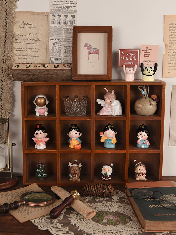 Zodiac Grid Wooden Storage Organizer