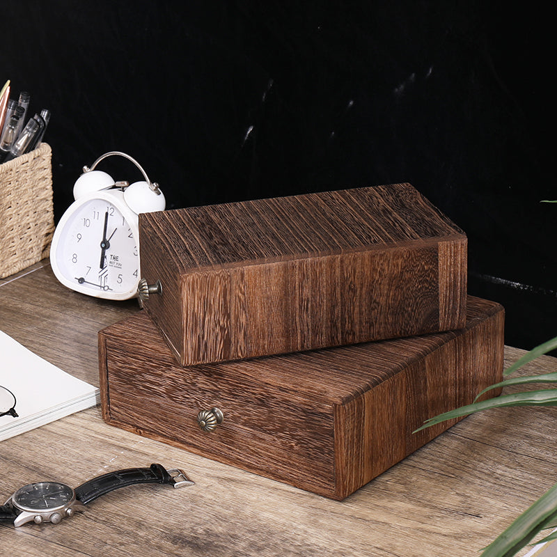 Wooden Square Desktop Storage Box