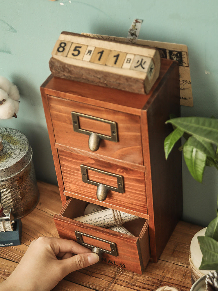Vintage Wooden Multi-layer Jewelry Organizer Drawer