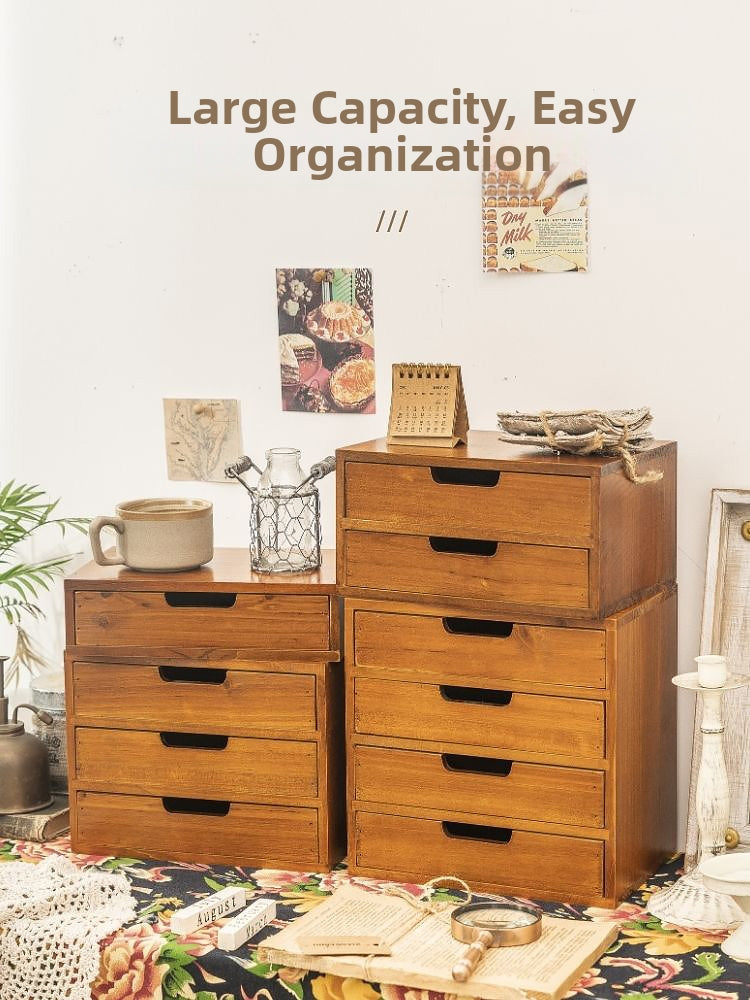 Multi-Layer Wooden Drawer Storage Cabinet