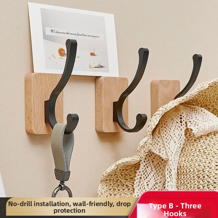 Waterproof Hole-free Beechwood Wall Hook