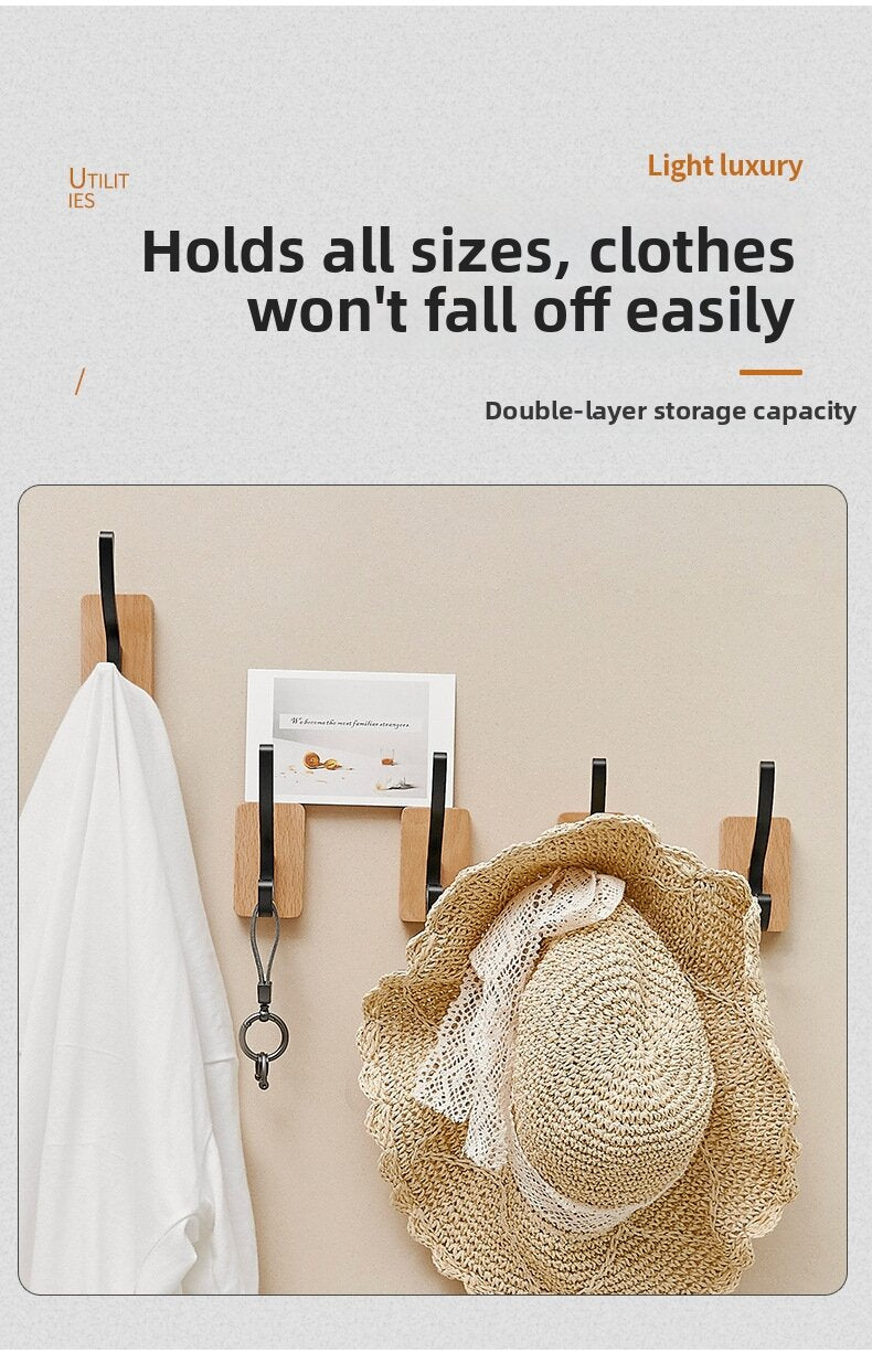 Waterproof Hole-free Beechwood Wall Hook