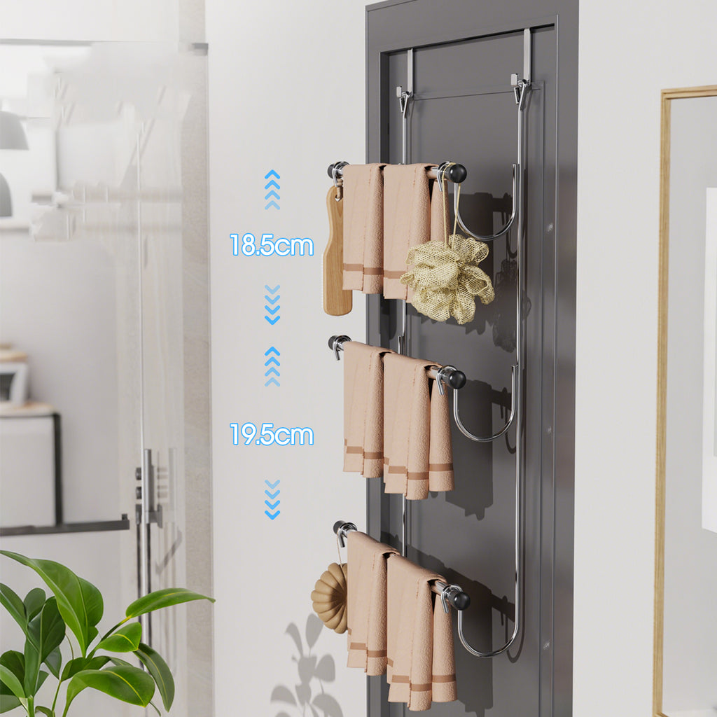 3-Tier No Drill Over Door Towel Storage Rack