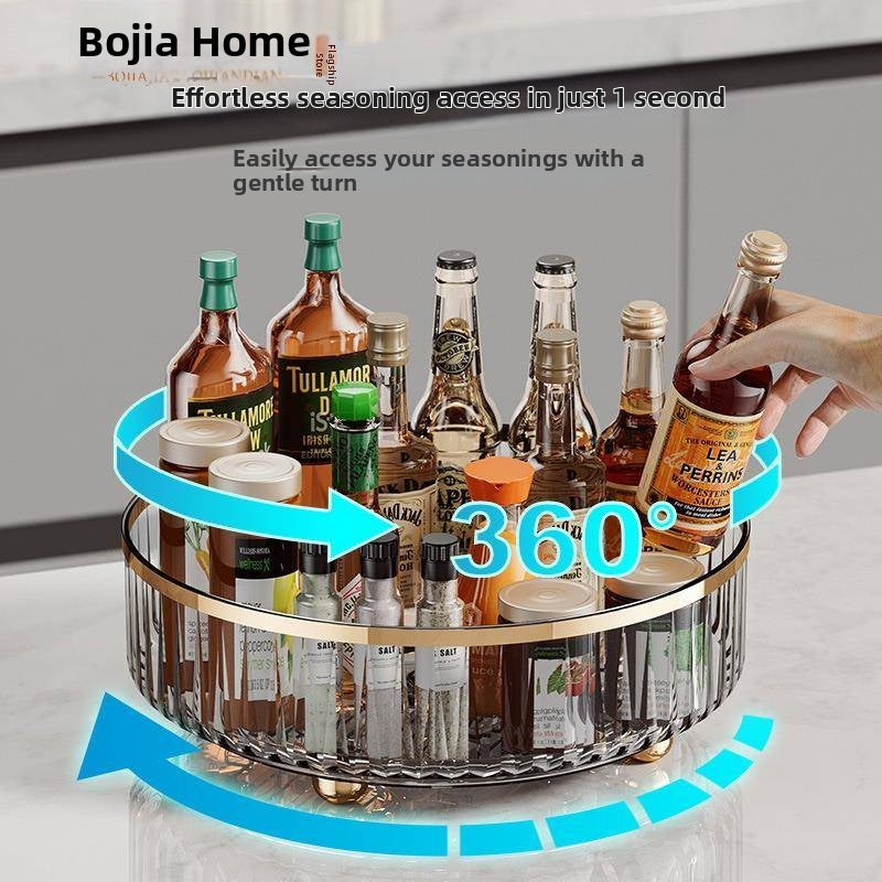 Luxury Transparent Rotatable 360 Degree Spice Rack