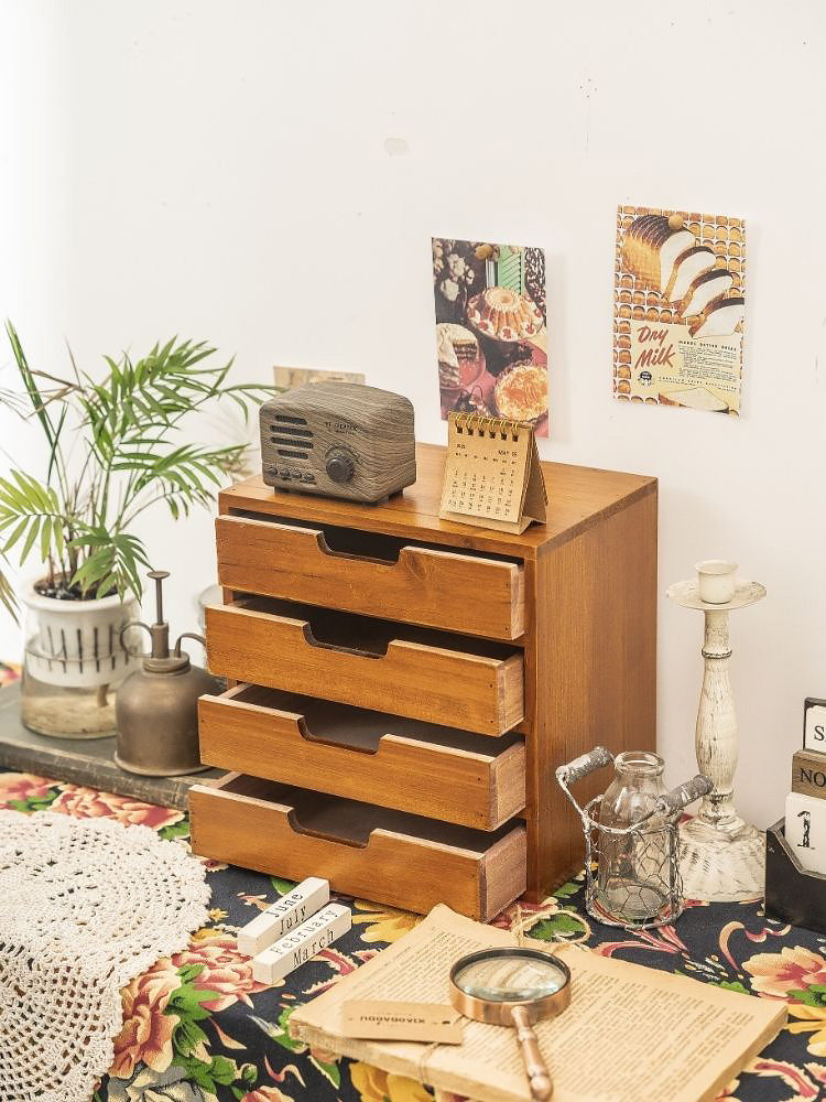 Multi-Layer Wooden Drawer Storage Cabinet