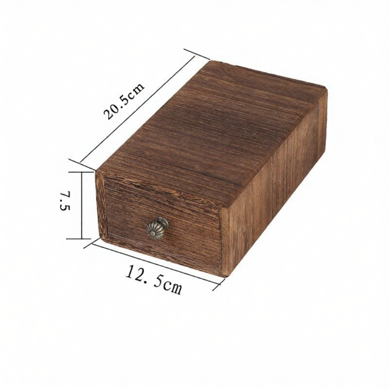Wooden Square Desktop Storage Box
