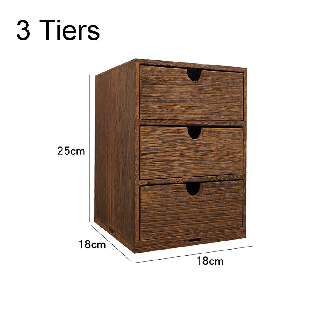 Wooden Multi Compartment Desktop Organizer