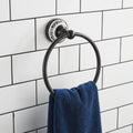 Black Brass Round Wall Mount Towel Ring