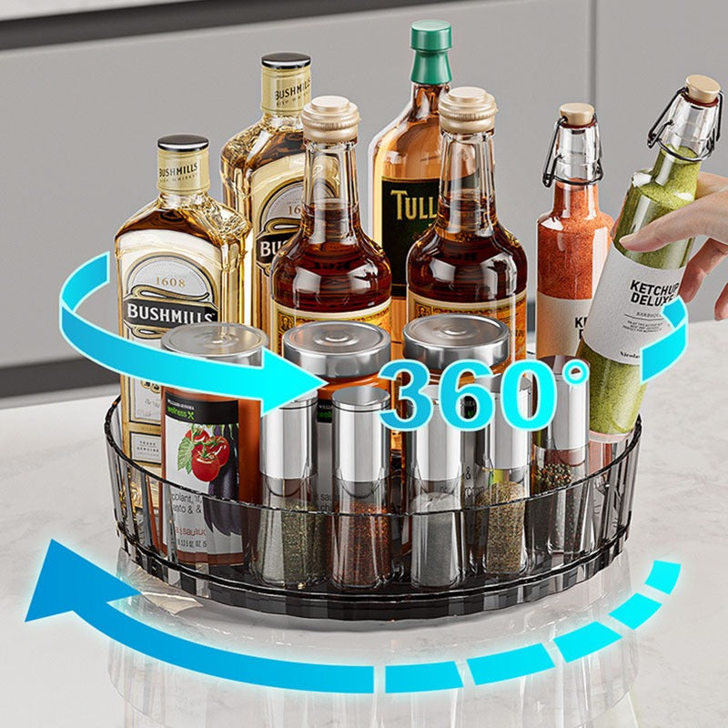 Transparent 360° Rotating Spice Storage Tray
