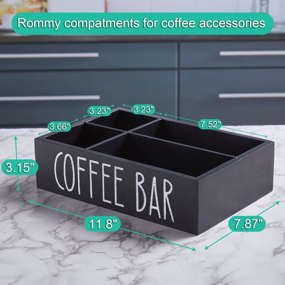 Retro Wooden Coffee Storage Organizer
