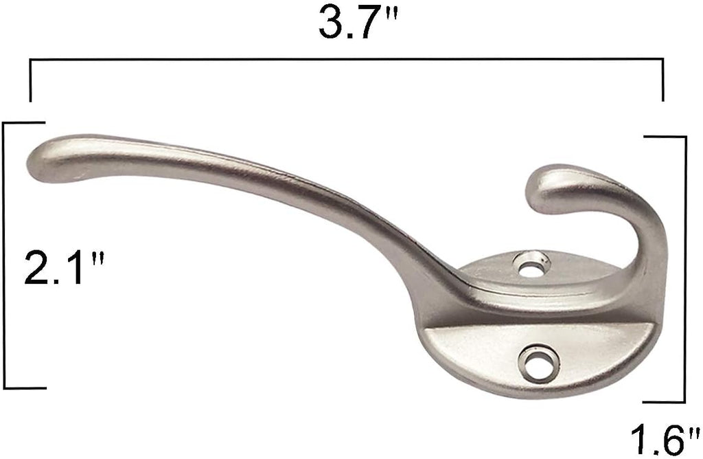 30 Pack Silver Retro Double Wall Mount Coat Hooks