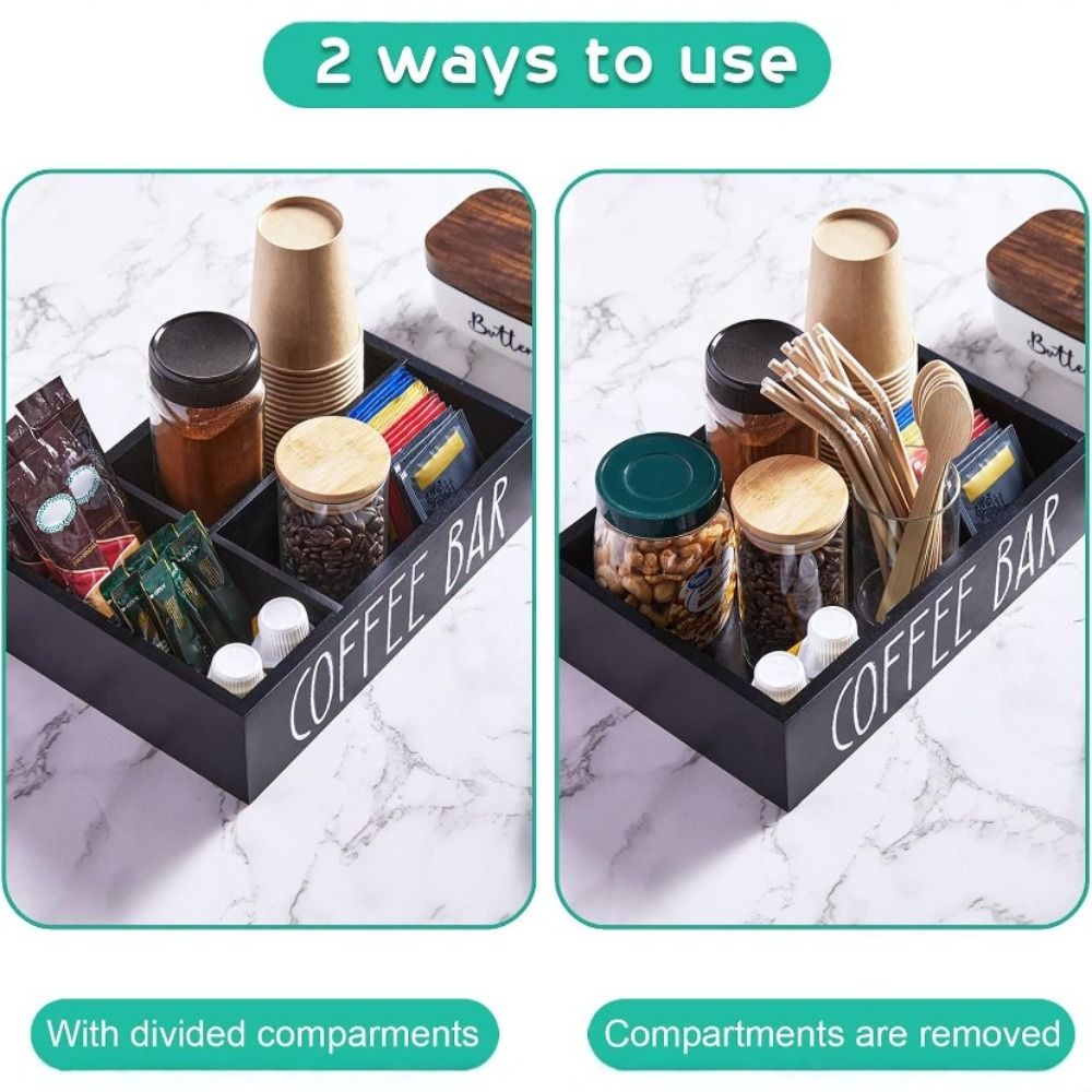 Retro Wooden Coffee Storage Organizer