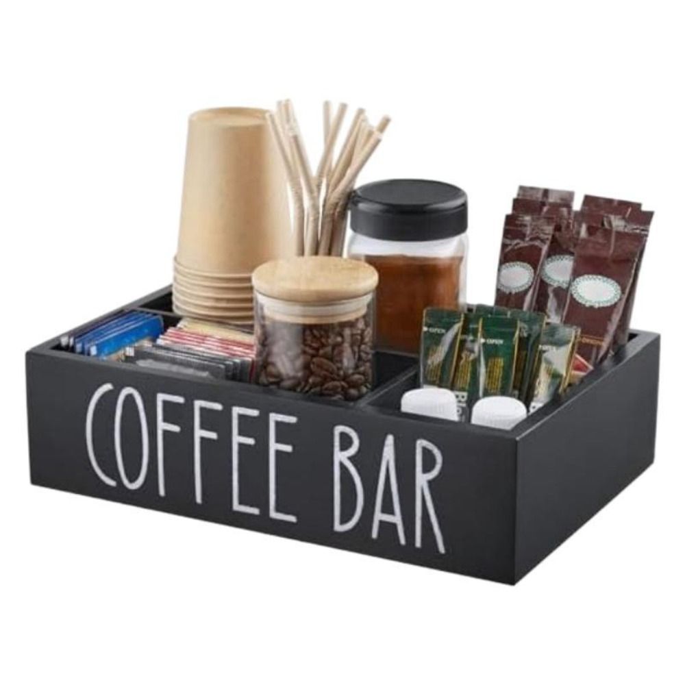Retro Wooden Coffee Storage Organizer